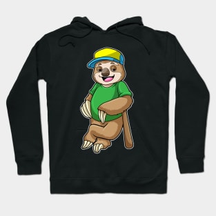 Sloth at Baseball with Baseball bat Hoodie